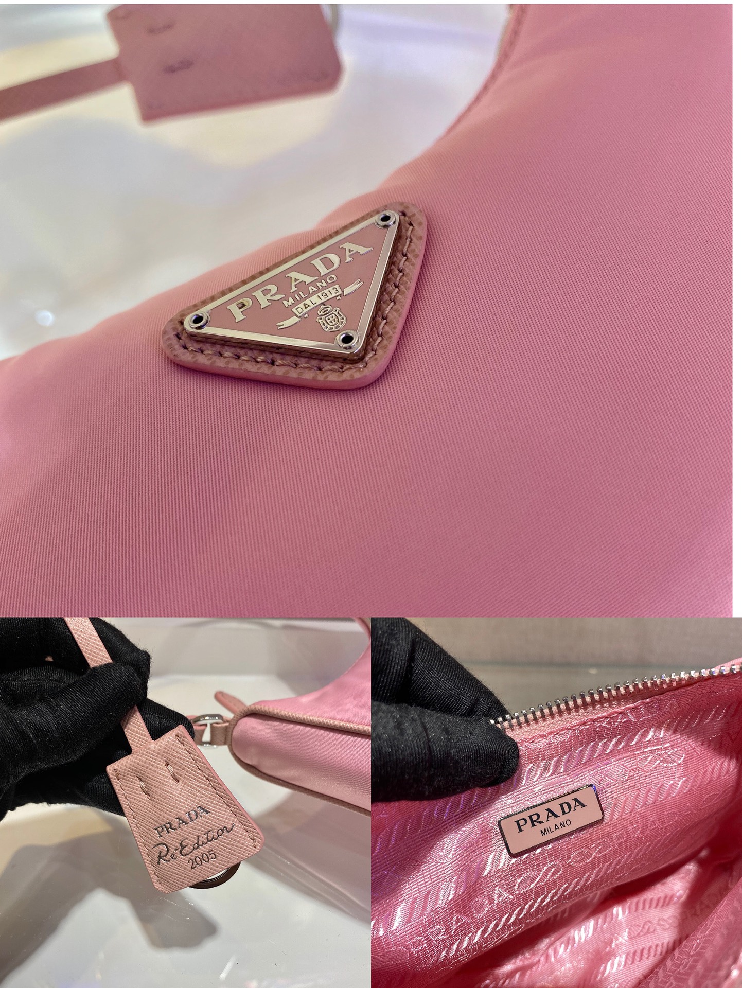 Prada Mini Re Edition 2005 Re Nylon And Saffiano Bag Pink 1NE204